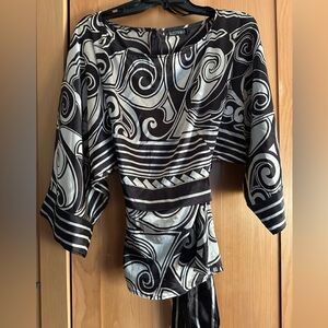 Black and White Bohemian Print Top